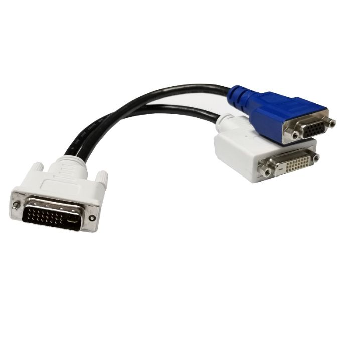 Dual Link DVI-I to Dual Link DVI-D & VGA HD15 Splitter Cable