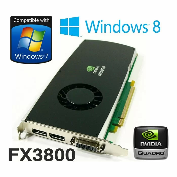 nVidia Quadro FX 3800 1GB DDR3 PCI-E Dual DisplayPort DVI Graphics Card X9YDW