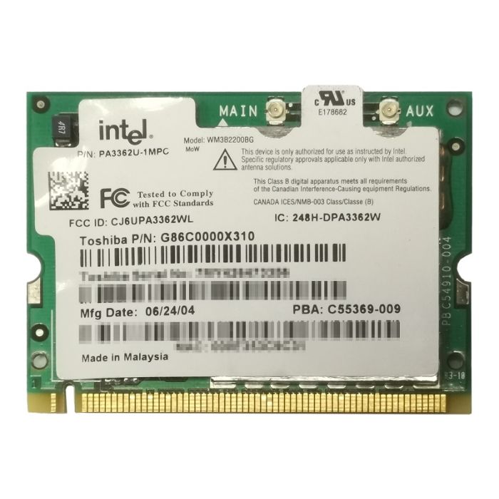 Toshiba Satellite SPM30 Wi-Fi Wireless Card Intel WM3B2200BG G86C0000X310