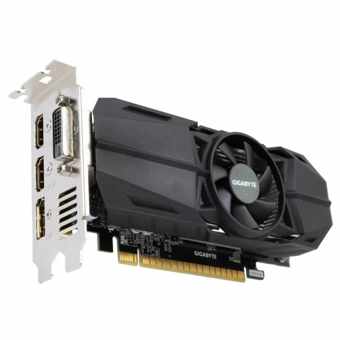 Illustration depicting Gigabyte GeForce GTX 1050 Ti 4GB HDMI DVI DisplayPort Low Profile Graphics Card : MicroDream.co.uk