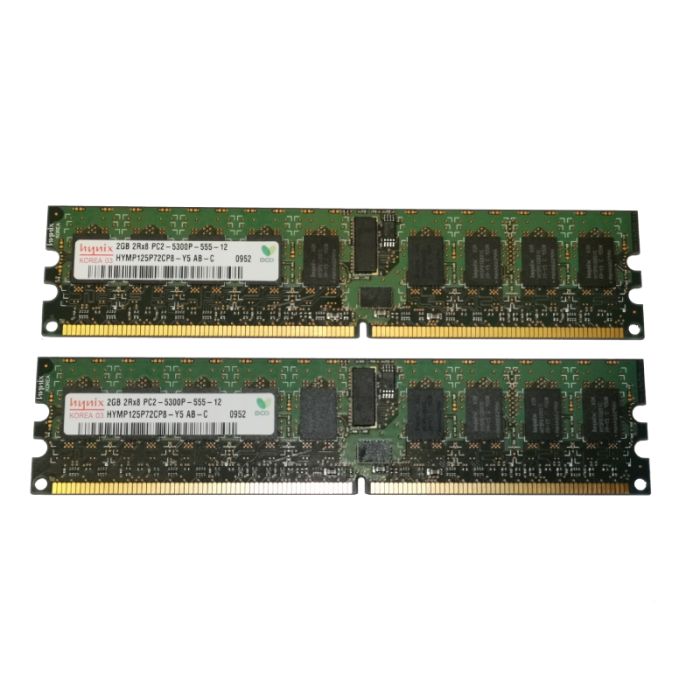 4GB (2x 2GB) HYMP125P72CP8-Y5 AB-C Hynix PC2-5300P 667MHZ ECC Registered RAM