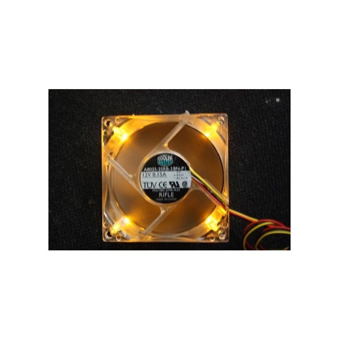 Cooler Master A8025-25RB-3BN-P1 80mm x 25mm Yellow LED 3Pin Case Fan 