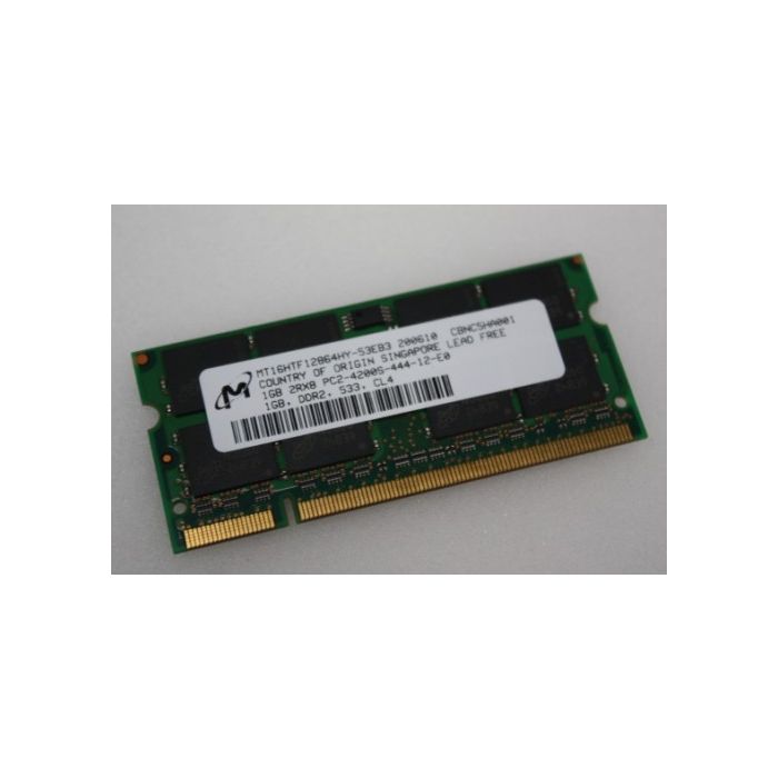 1GB Micron PC2-4200 DDR2 Sodimm Memory MT16HTF12864HY-53EB3