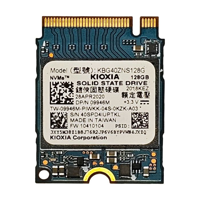 128GB Kioxia M.2 2230 NVMe SSD KBG40ZNS128G – front view
