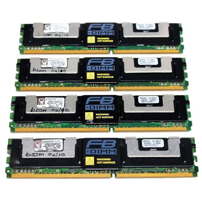 16GB (4x4GB) KVR667D2Q8F5/4G DDR2 PC2-5300F 4Rx8 667MHz ECC FB Server Memory Ram