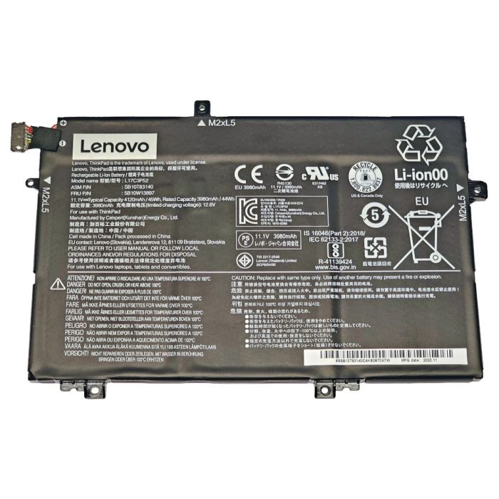 Lenovo ThinkPad L14 Gen 1 battery L17C3P52 front view