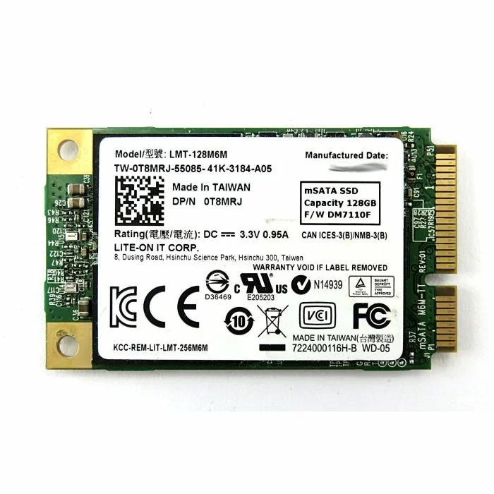 128GB Lite-On LMT-128M6M mSATA SSD laptop solid state drive top view