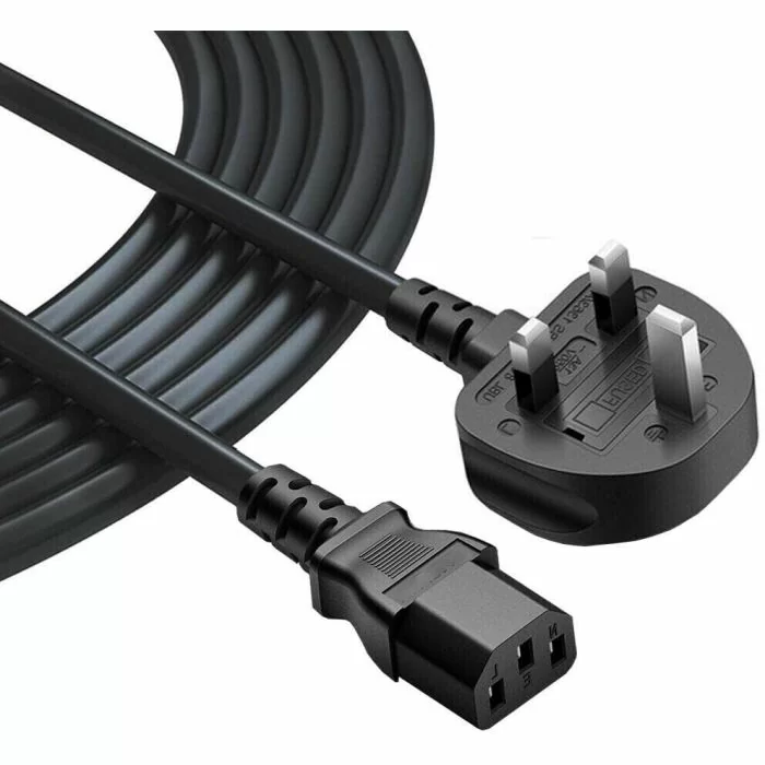 10M Kettle Lead Power Cable 3 Pin UK Plug PC Monitor TV C13 Cord 10 Metre