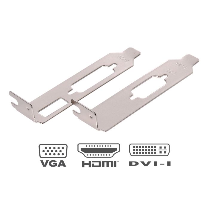 Low Profile HDMI DVI and VGA Brackets for Low Profile Graphics Cards (1 Pair)