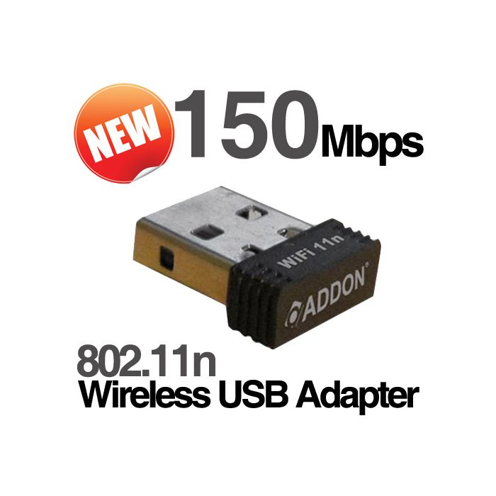 Addon Mini 150Mbps Wireless USB Adapter WiFi NANO Dongle 802.11n NWU275v2