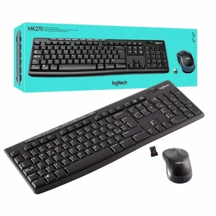 Logitech MK270 Full Size Wireless Keyboard and Mouse Combo Set UK