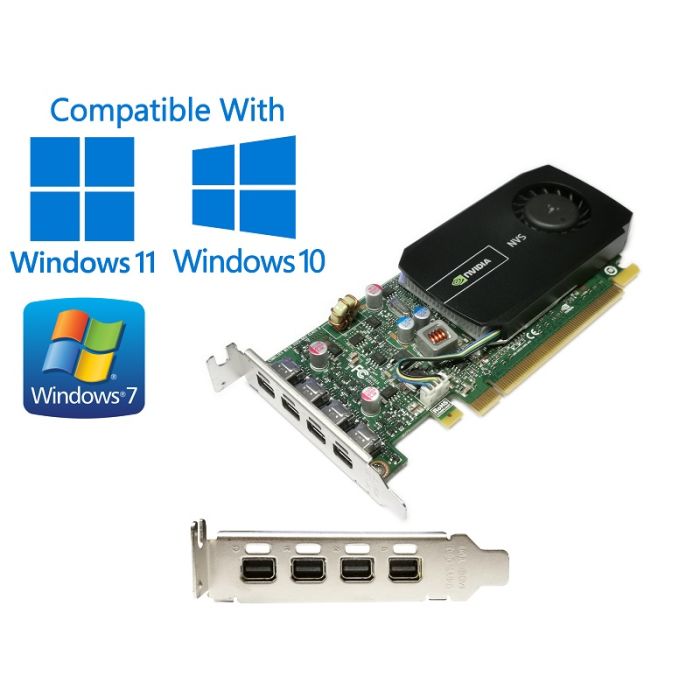 nVidia Quadro NVS 510 1GB PCI-e 4x Quad Mini DisplayPort Low Profile Graphics Card