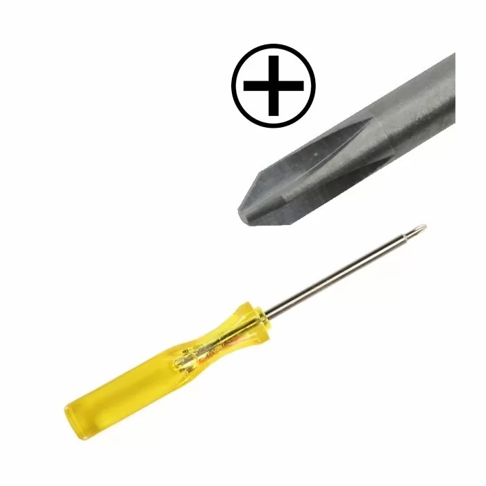 PH #00 Phillips screwdriver with yellow handle and precision cross tip