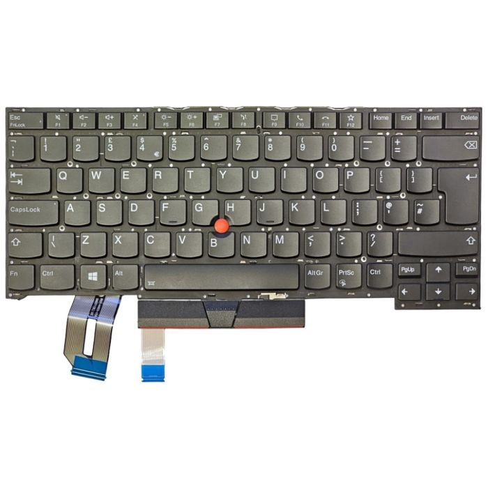 Lenovo ThinkPad T14s Gen 1 UK QWERTY backlit keyboard SN20W19655 front view