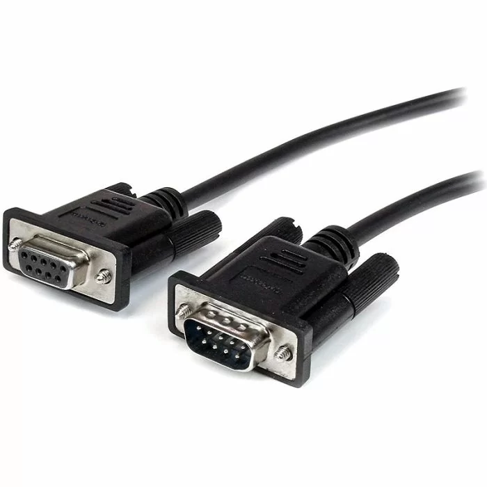 Illustration depicting DB9/DE9 RS232 Male to Female 3M Serial Cable : MicroDream.co.uk