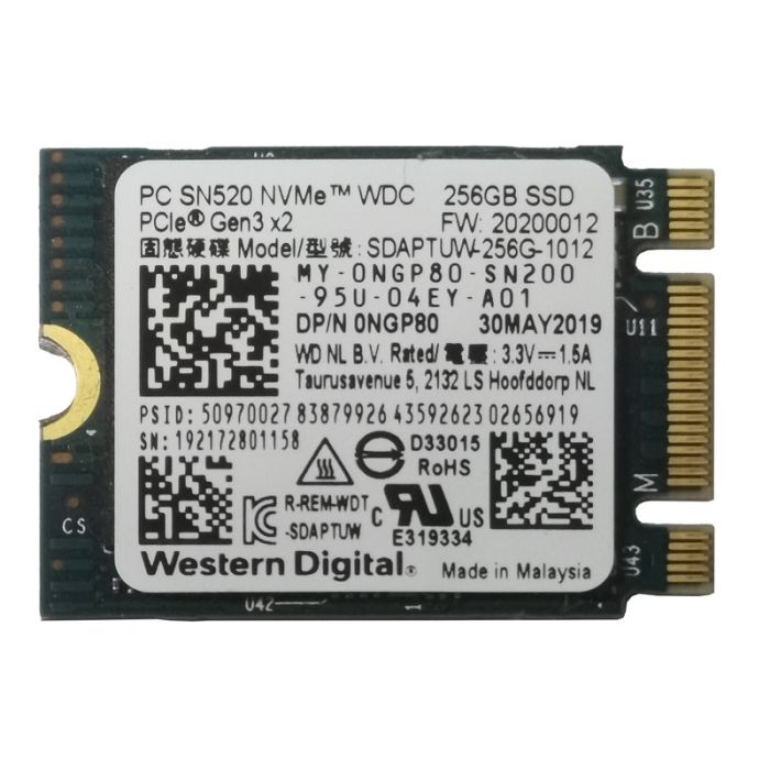 256GB Western Digital SDAPTUW-256G-1012 SSD M.2 2230 Laptop Solid State Drive