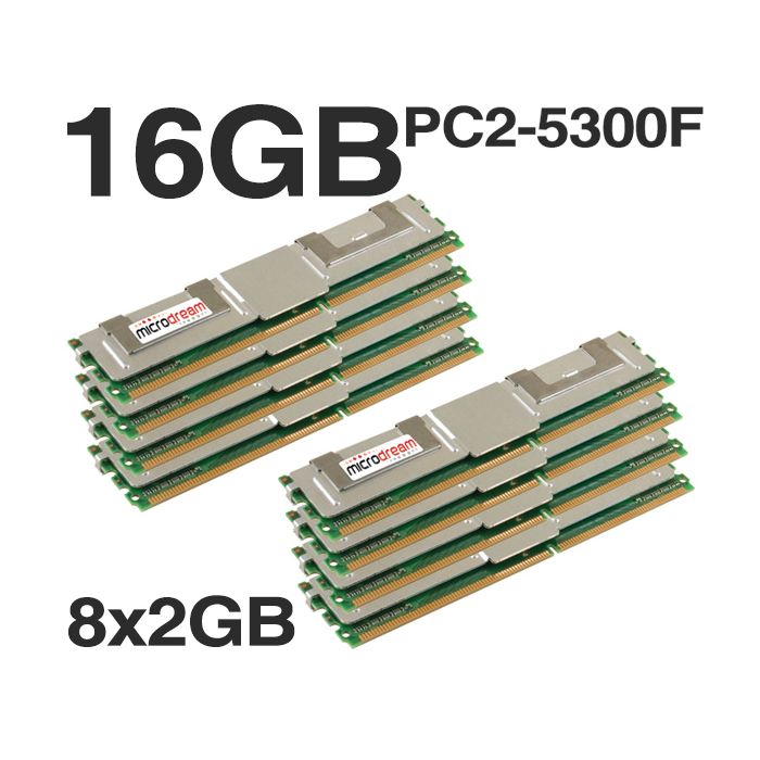 16GB (8x2GB) DDR2 PC2-5300F 667MHz ECC Fully Buffered SERVER MEMORY RAM HP DELL