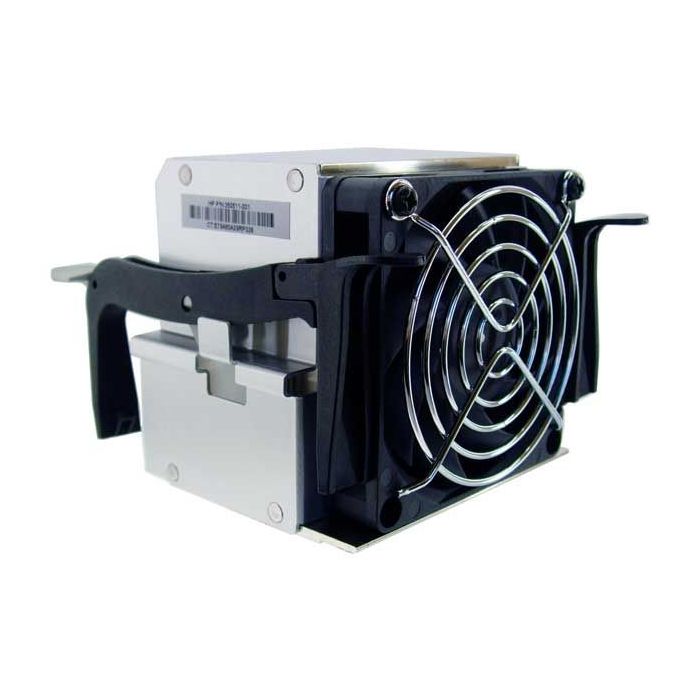 HP 350511-001 Heatsink Fan with Clips - side front view