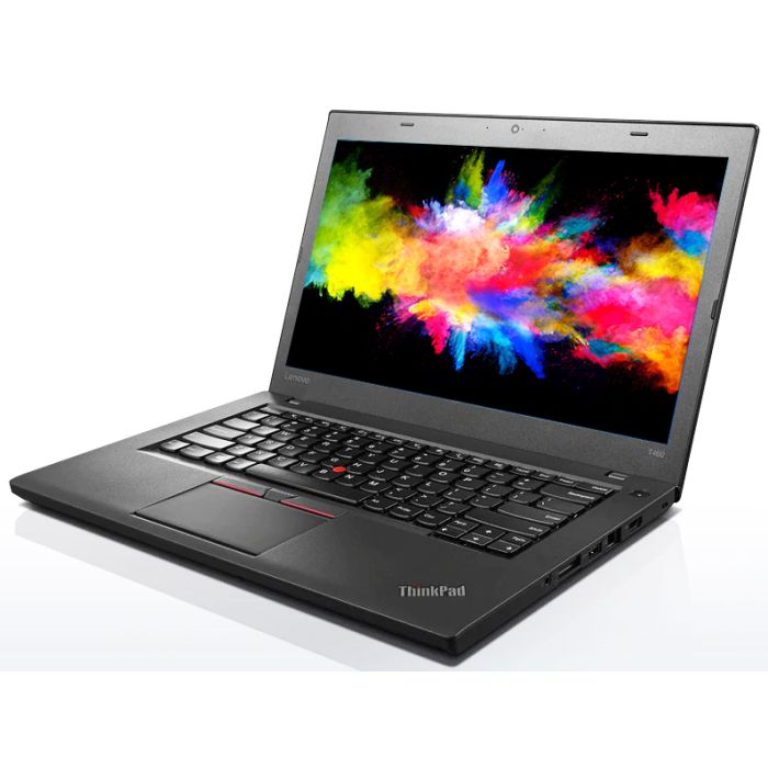Lenovo ThinkPad T460 14-inch business laptop angled front view with display