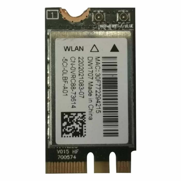 Illustration depicting Dell Wireless DW1707 WLAN WiFi 802.11 b/g/n + Bluetooth 4.0 NGFF Card VRC88 : MicroDream.co.uk