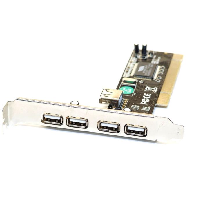 VIA 5-Port USB PCI expansion card with four external and one internal port