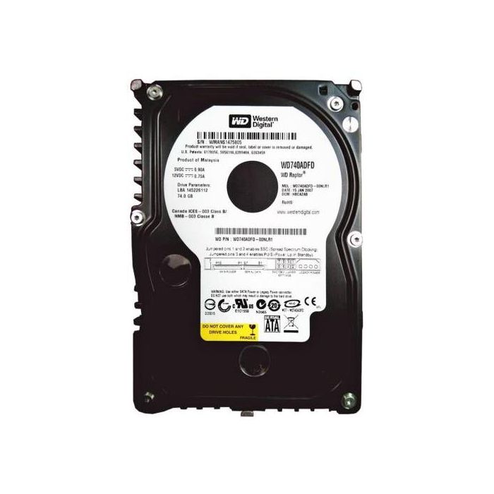 Western Digital WD740ADFD WD Raptor 74GB 3.5" Internal Desktop PC SATA Hard Drive
