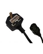 5M Non Standard UK Half Round Earth Pin PC Kettle Lead Power Cable C13 