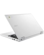 Acer Chromebook 11 CB3-132 white laptop rear angle view with lid partially open