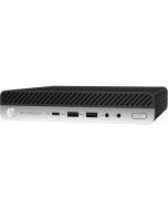 HP EliteDesk 800 G4 Mini desktop PC front angled view with USB-C and power button
