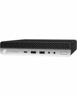 HP EliteDesk 800 G4 Mini desktop PC front angled view with USB-C and power button