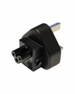 Illustration depicting Linetek UK Plug to C5 Cloverleaf Male Converter LT-D56 : MicroDream.co.uk