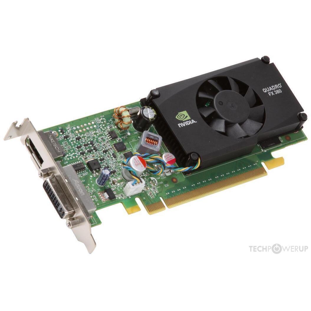 nVidia Quadro FX 380 512MB PCI-E DP DVI Graphics Card VCQFX380LP-T