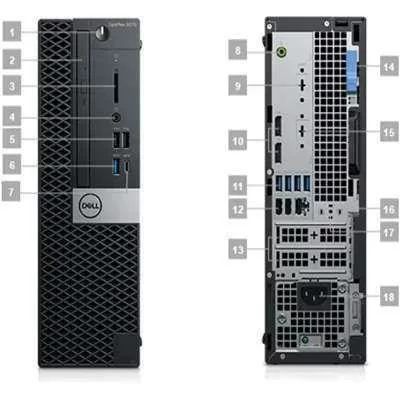 Dell OptiPlex 5070 SFF I/O Ports Front Back