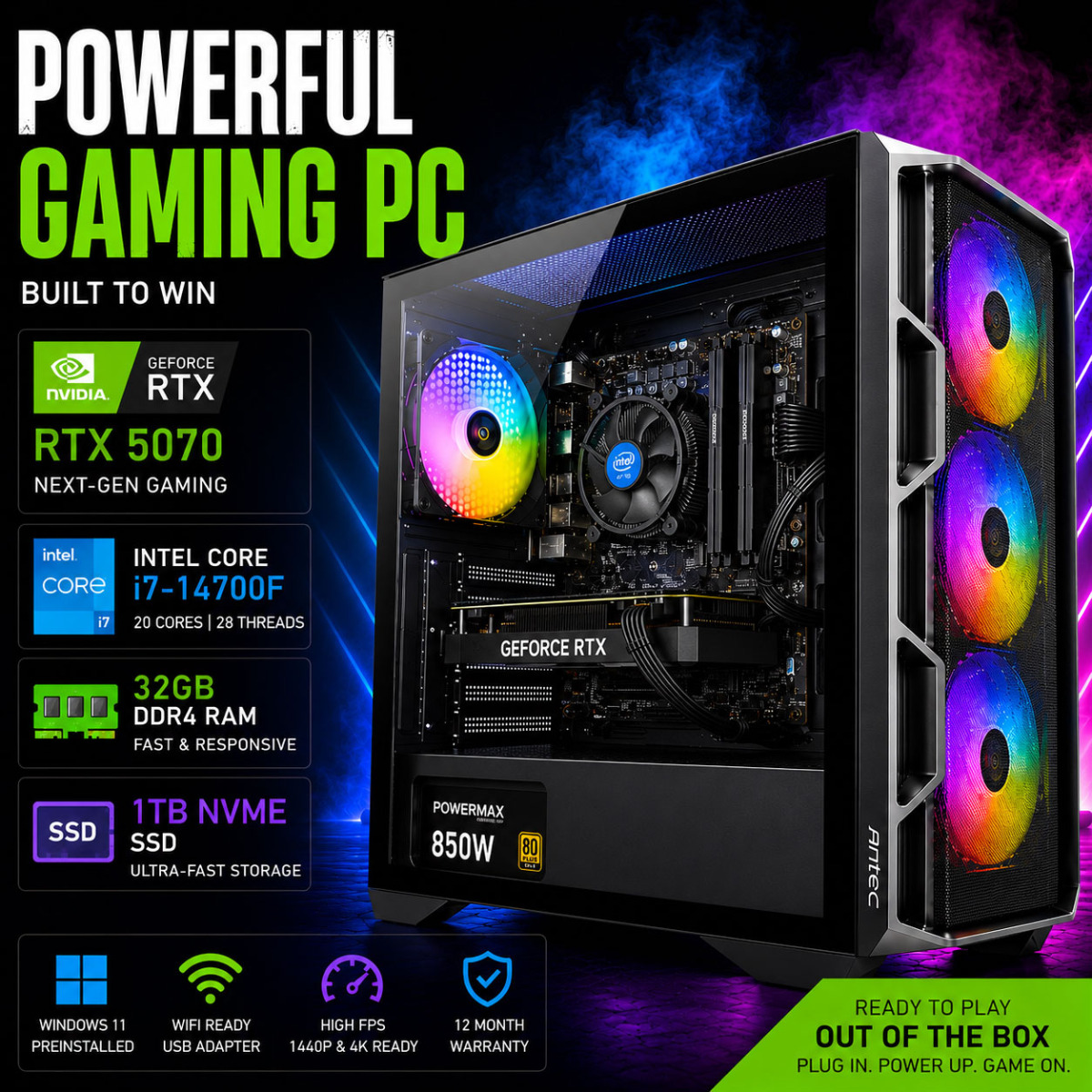 MicroDream Genesis RTX 5070 Gaming PC